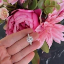 Mozanit 7ct 6 tırnak Yarım Tur Tektaş Yüzük