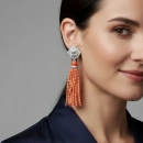 İnci ve Mercan Taşlı Tasarım Kolye Küpe Set