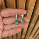 Mint Damla Sallantılı Halka Küpe