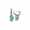 Mint Damla Sallantılı Halka Küpe