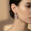 Pink Heart Halka Küpe