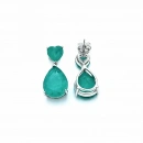 Zümrüt Paraiba Love Damla Küpe