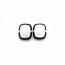Elegant Seri 5 Square Black Sedef Küpe