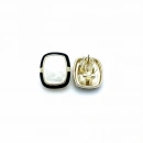 Elegant Seri 5 Square Black Sedef Küpe