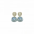 Elegant Seri 14 Square Duo Blue Küpe