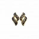 Elegant Seri 8 Leopar Duo Leaf Küpe