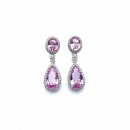 Pembe Safir Oval Damla Duo Aro Küpe