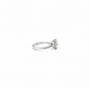 Sertifikalı Mozanit Oval Taşlı Yanları Taşlı Tektaş Yüzük