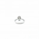 Sertifikalı Mozanit Oval Taşlı Yanları Taşlı Tektaş Yüzük