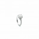 Sertifikalı Mozanit 2ct Yanları Taşlı Tektaş Yüzük