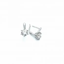 Sertifikalı Mozanit 6 tırnak 2ct Tektaş Küpe