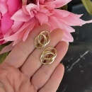 Oval Duo Taşsız Küpe