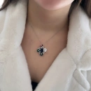 Sedef Çiçek Kelebek Tasarım Kolye