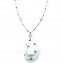 Taşlı Barok İnci Tif Zincir Kolye