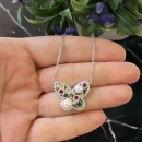 İncili Geo Taşlı Kelebek Kolye