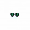 Yeşil Kalp Rainbow Küpe