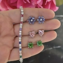 Alex Pembe Kalp Tektaş Küpe
