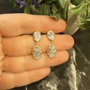 Oval Tektaş Duo Tırnaklı Küpe
