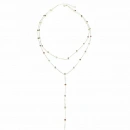 Rainbow Çift Sıra Gömme Taş Y Kolye