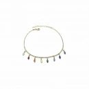 Renkli Markiz Taş Sallantılı Yarım Suyolu Halhal