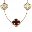 Akik Yonca Lazer Zincir Kolye