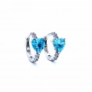 Aqua Kalp Taşlı Halka Küpe