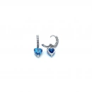 Aquamarin Heart Taşlı Halka Küpe