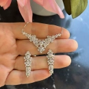 Baget Çiçek V Mini Gerdanlık Küpe Set