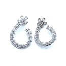 Baget Virgül Çiçek Küpe