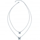 Bagetli Çiçek Kelebek 2li Kolye