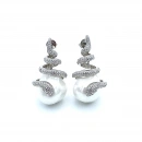 Barok İnci Snake Küpe