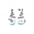 Barok İnci Snake Küpe