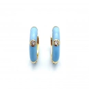 Bebe Mavisi Mineli 1cm Halka Küpe