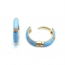 Bebe Mavisi Mineli 1cm Halka Küpe