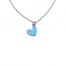 Bebe Mavisi Mineli Kalp Kolye