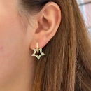 Beyaz Mineli Yıldız Küpe