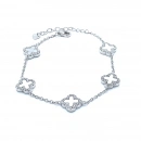 Beyaz Sedef 5li Yonca Taşlı S Bileklik