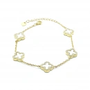 Beyaz Sedef 5li Yonca Taşlı S Bileklik