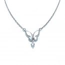 Beyaz Sedef Kelebek Kolye