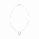 Beyaz Sedef Yonca Circle Kolye