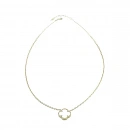 Beyaz Sedef Yonca Kolye