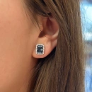 Black Diamond Ddörtgen Taşlı Küpe