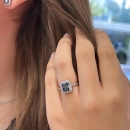 Black Diamond Ddörtgen Taşlı Yüzük