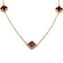 Bordo Akik 7li Mini Yonca Kolye