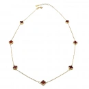 Bordo Akik 7li Mini Yonca Kolye