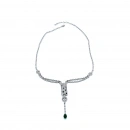 Carti Siyah Mineli Zümrüt Tasarım Kolye