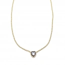 Cassie Black Mini Heart Dot Zincir Kolye