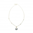 Cassie Black Oval Zincir Kolye