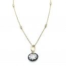 Cassie Black Oval Zincir Kolye