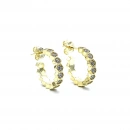 Ch Bee Gömme Taşlı Halka Küpe